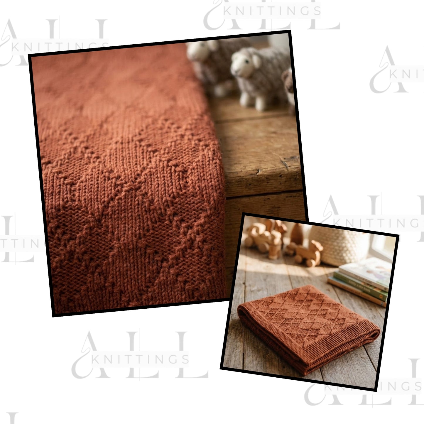 Diamonds Baby Blanket Knitting Pattern