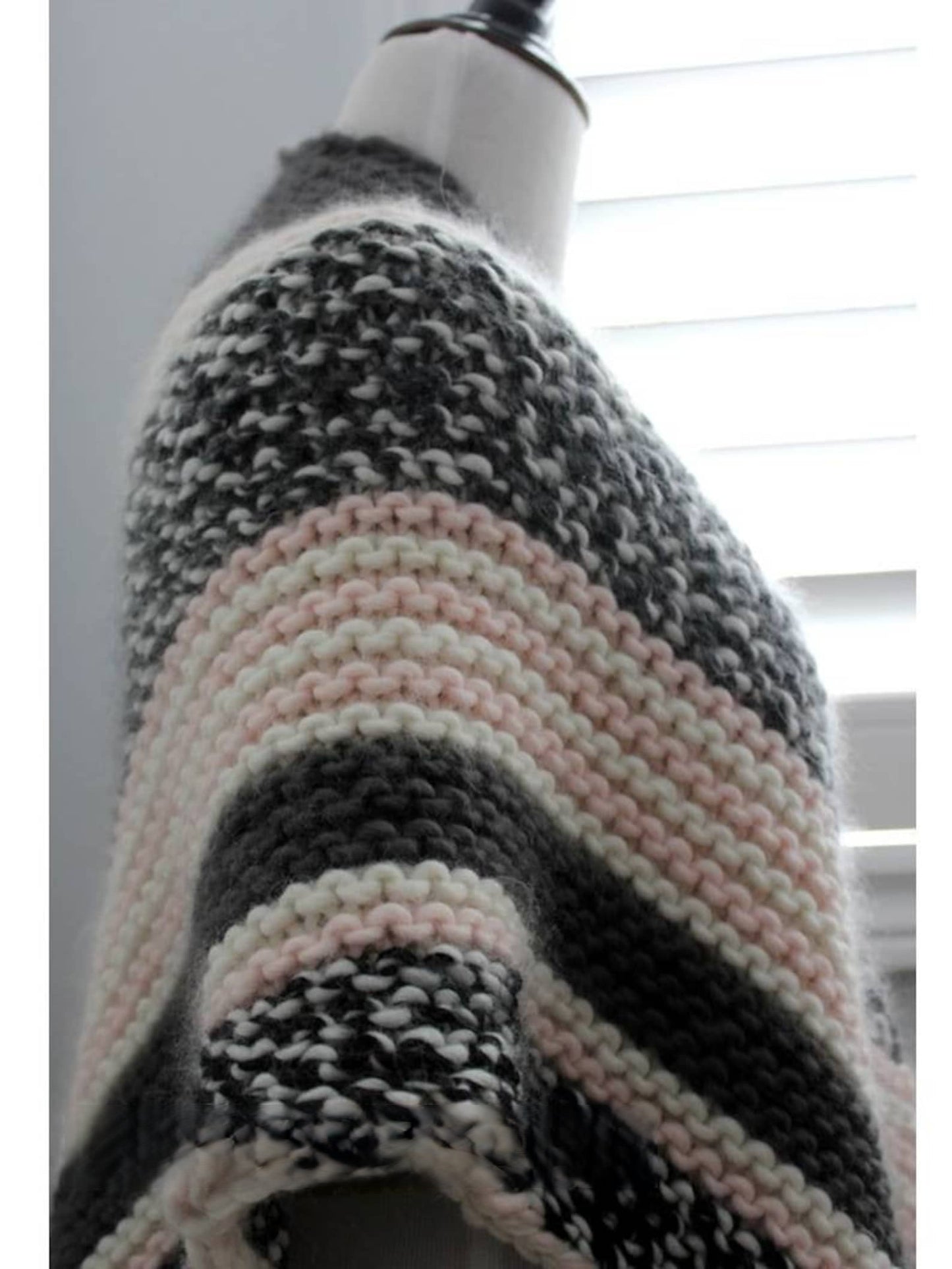 Striped Triangle Scarf Knitting Pattern