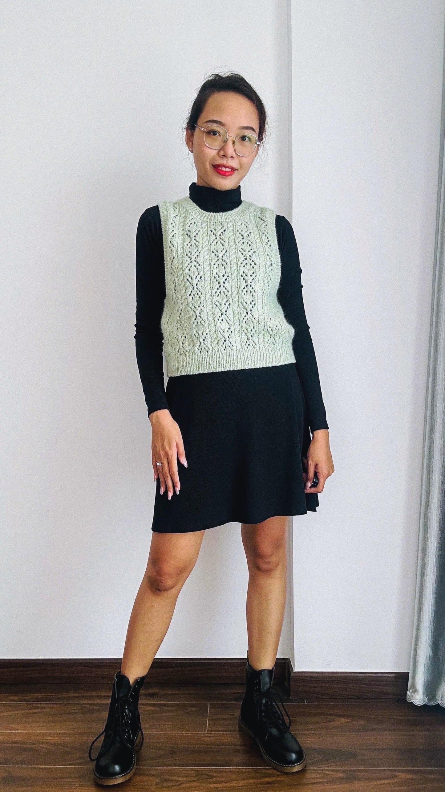 Modern Cropped Vest Knitting Pattern