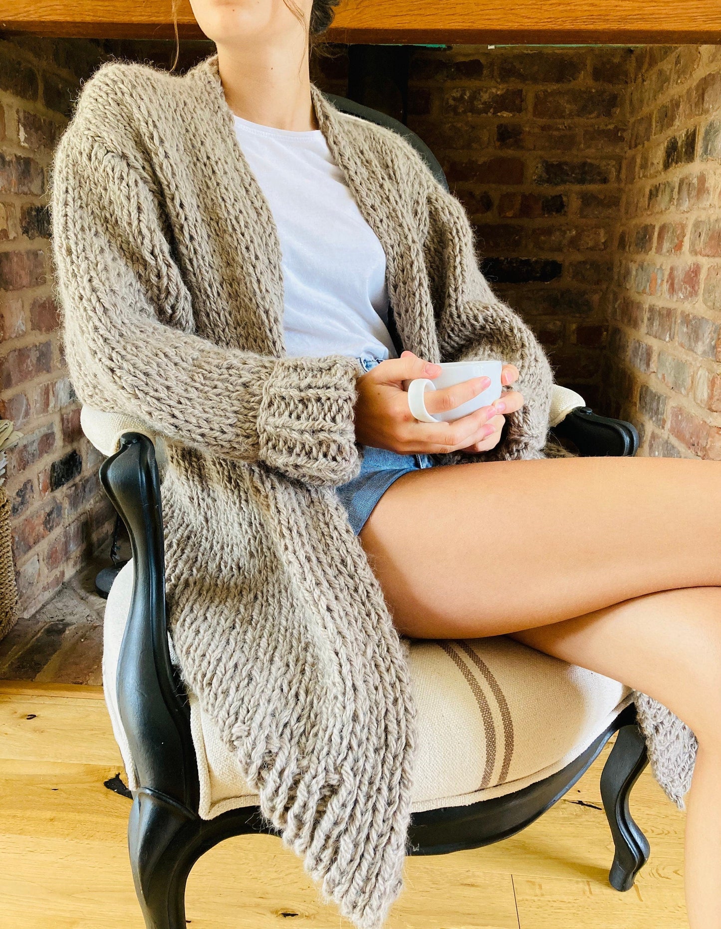 Comfy Knee Length Cardigan Knitting Pattern
