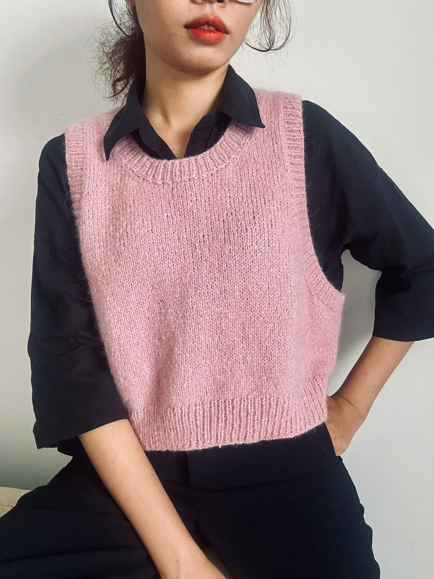 Trendy Cropped Vest Knitting Pattern