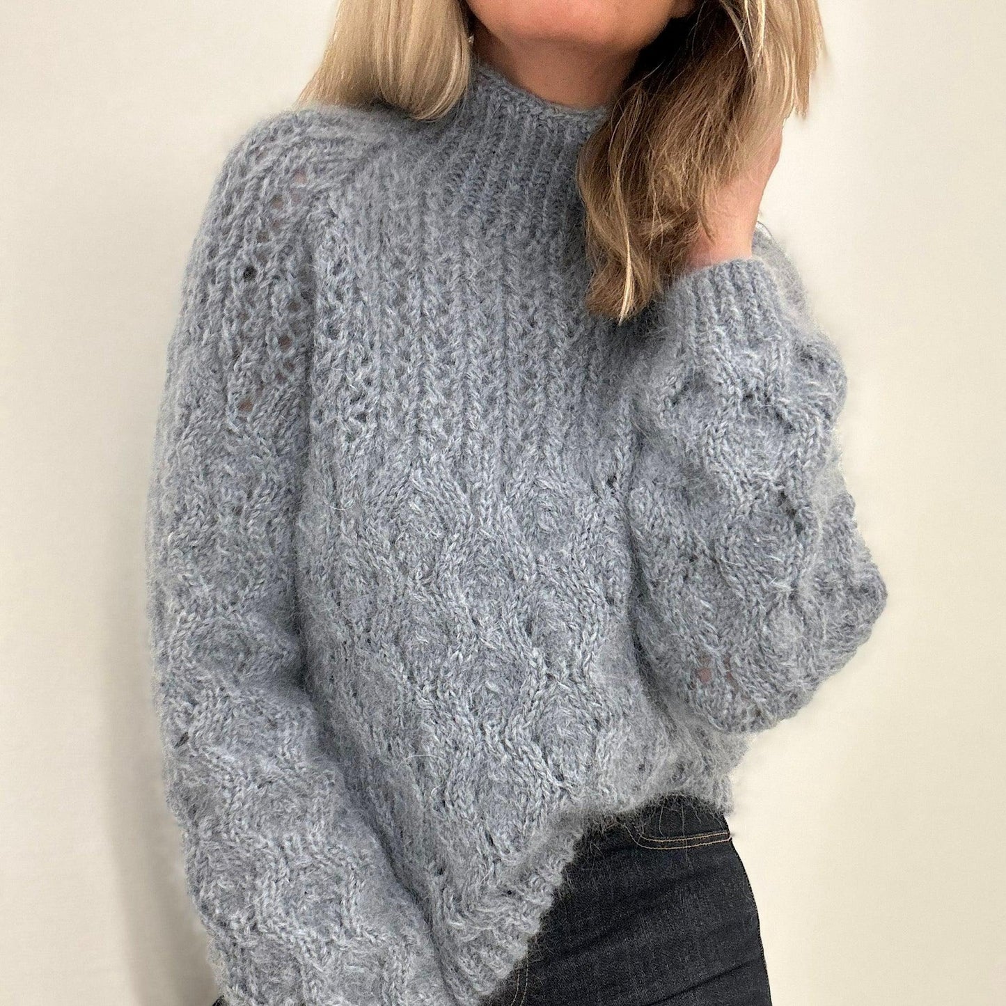 Multi Pattern Turtleneck Sweater Knitting Pattern