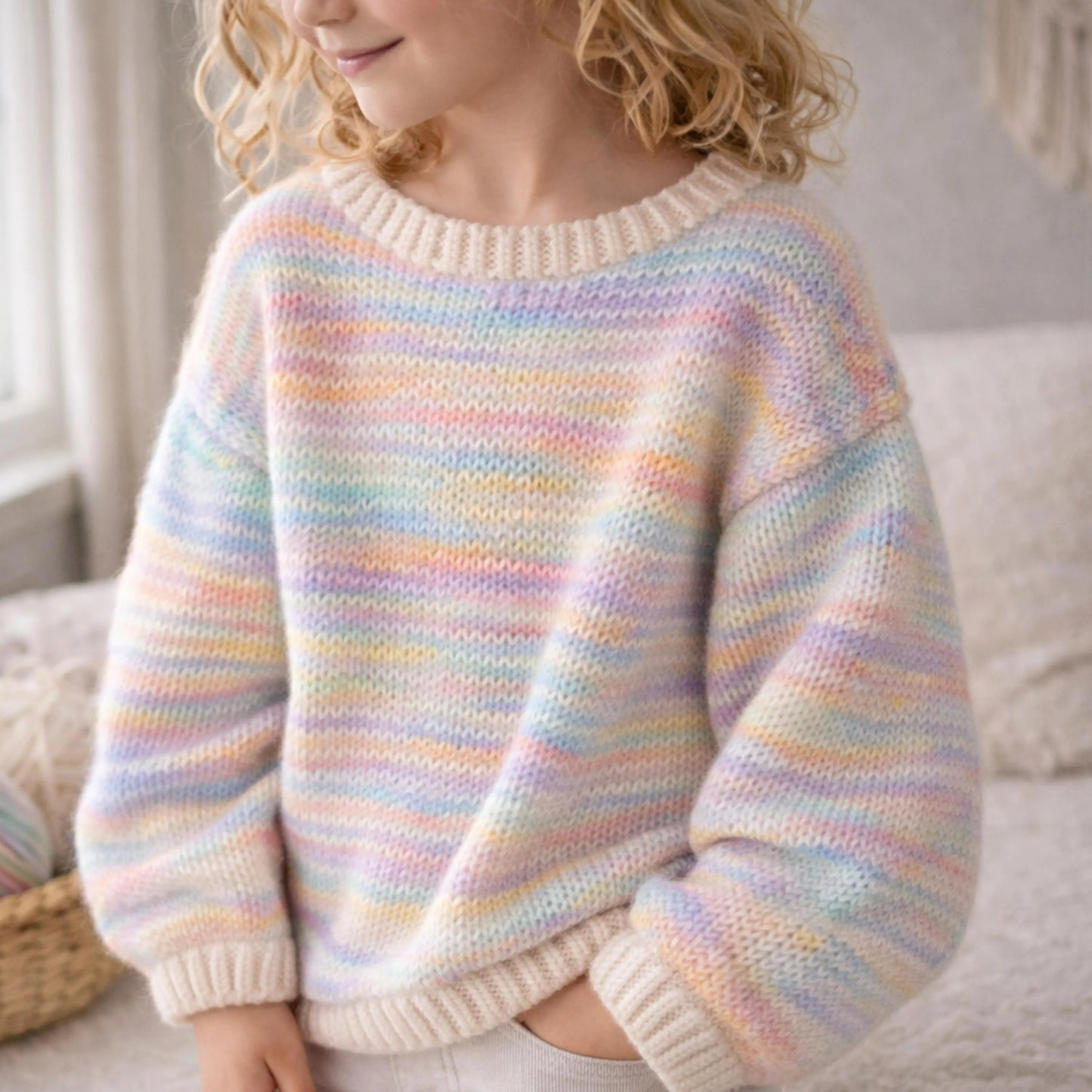 Cozy Colorblock Youth Pullover Knitting Pattern