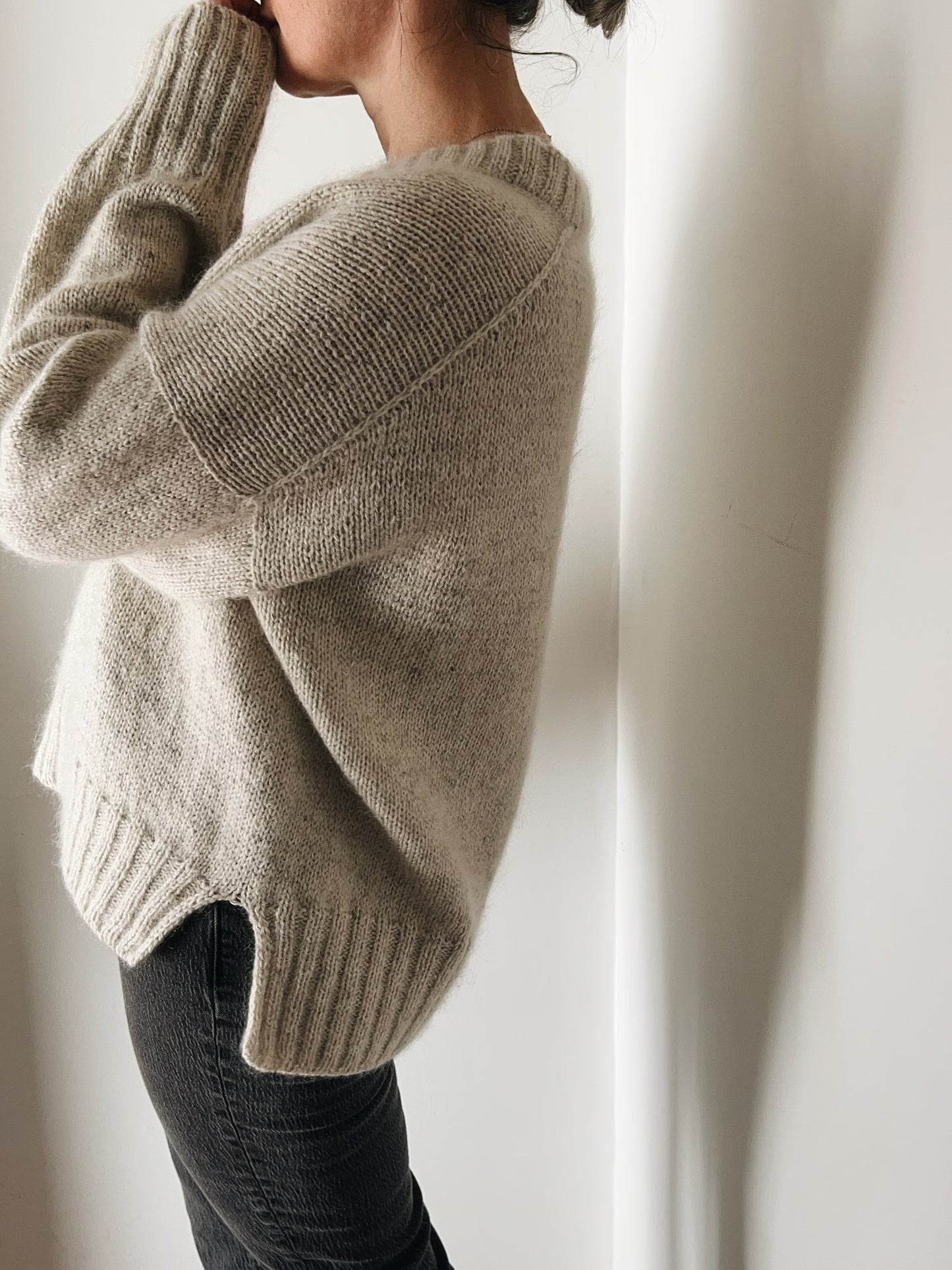 Graceful V-Neck Yoke Pullover Knitting Pattern