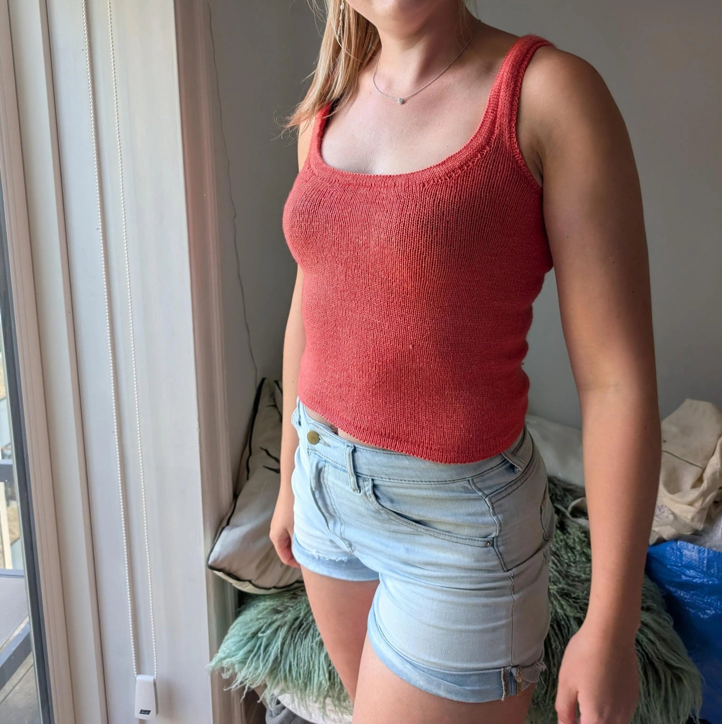Modern Straight Neck Cami Knitting Pattern