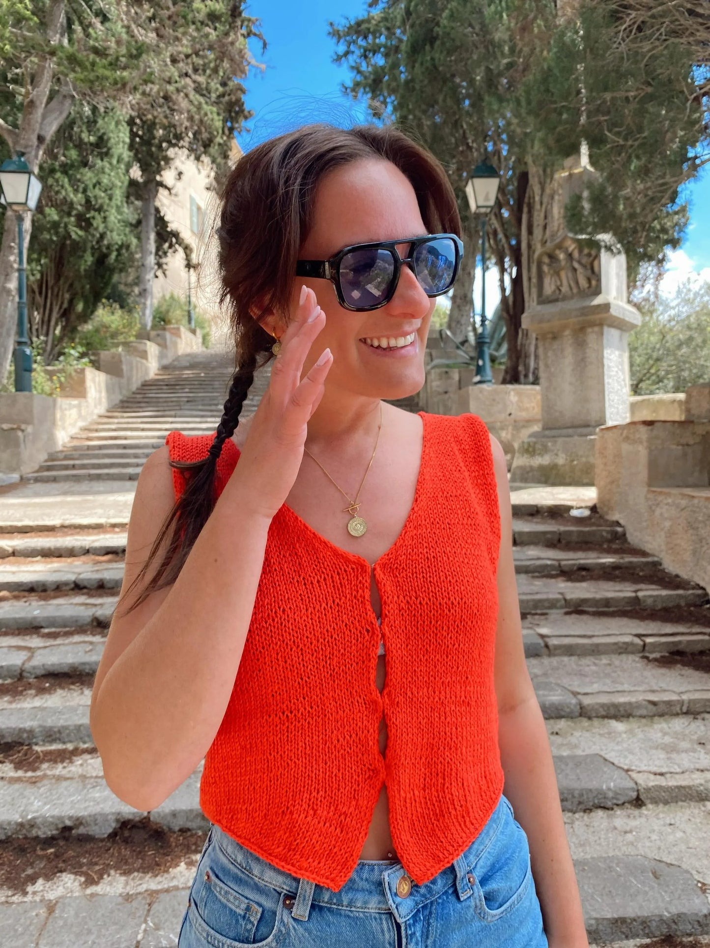 Refined Open Front Layering Top Knitting Pattern