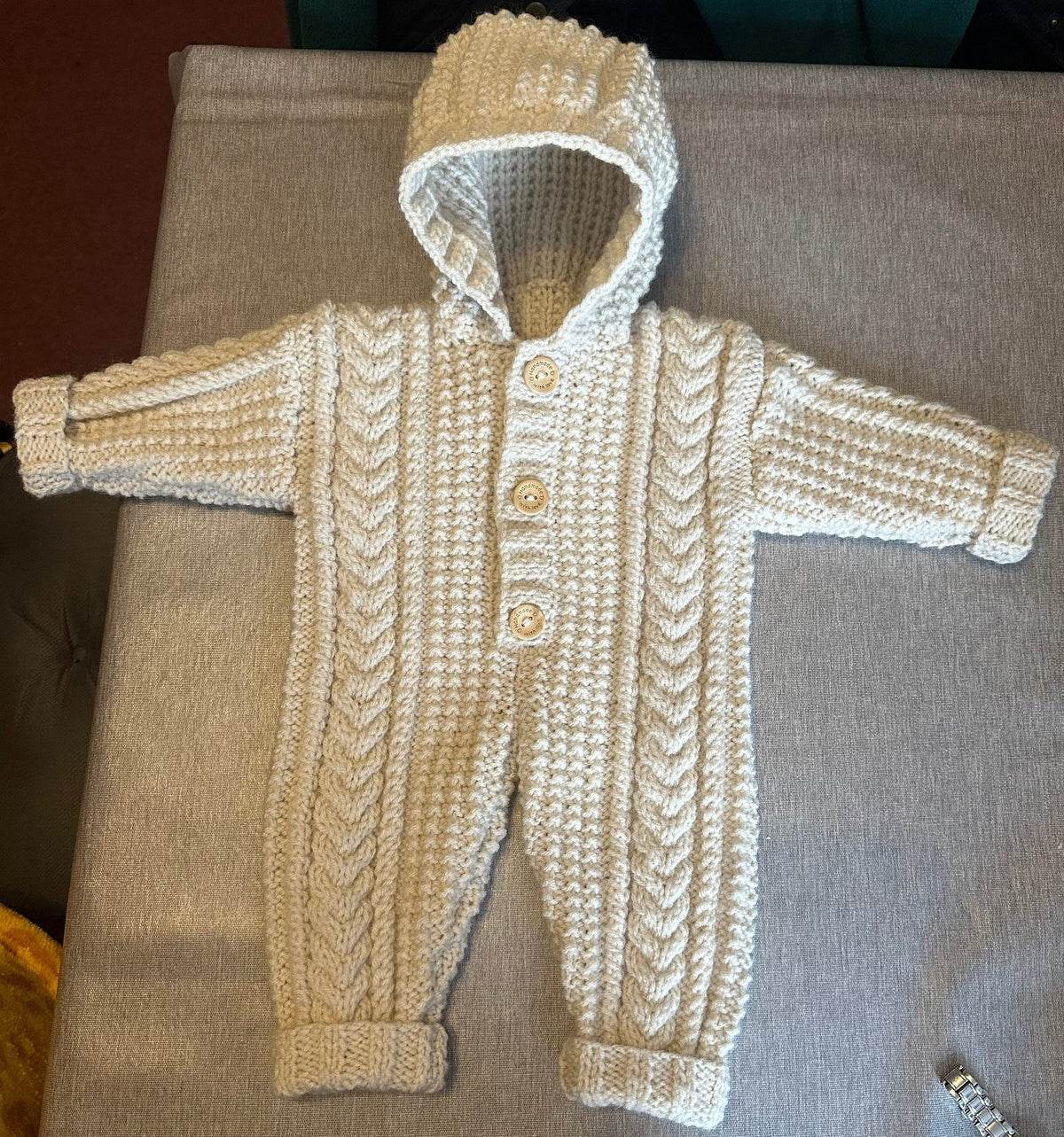 Cozy Hooded Baby Romper Knitting Pattern