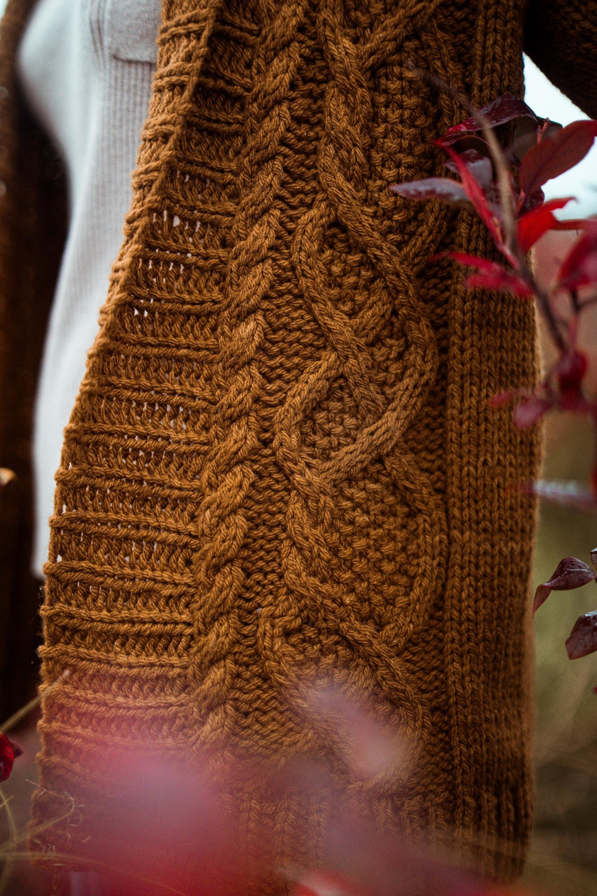 Classic Cable Collar Coat Knitting Pattern