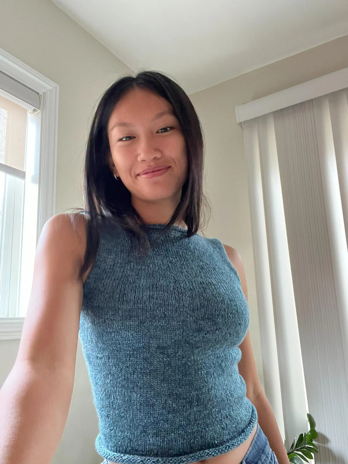 Elegant Open-Back Blouse Knitting Pattern