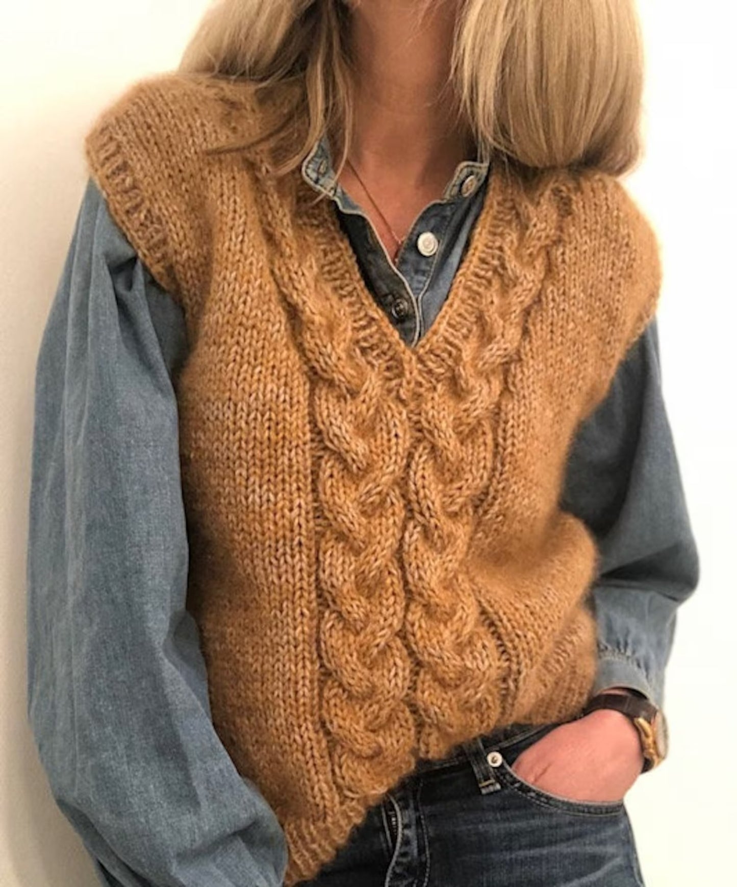Braided Classic Vest Knitting Pattern