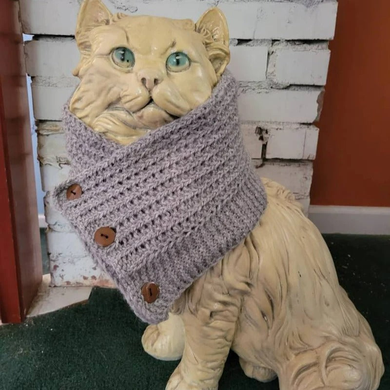 Fashionable Buttoned Cowl Knitting Pattern