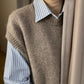 Snowy Day Easy Vest Knitting Pattern — finished design