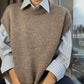 Snowy Day Easy Vest Knitting Pattern — finished design