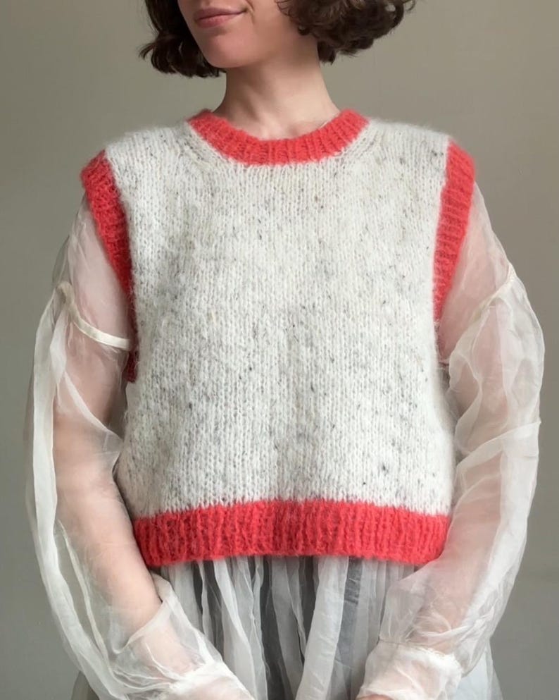 Cozy Hug Vest Knitting Pattern — finished design