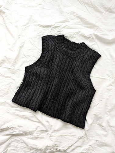 Twist Cable Vest Knitting Pattern — finished design