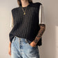 Twist Cable Vest Knitting Pattern — finished design