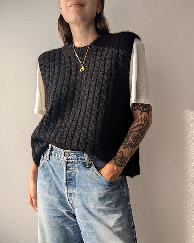 Twist Cable Vest Knitting Pattern — finished design