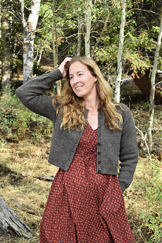 My First Button Cardigan Knitting Pattern — finished design