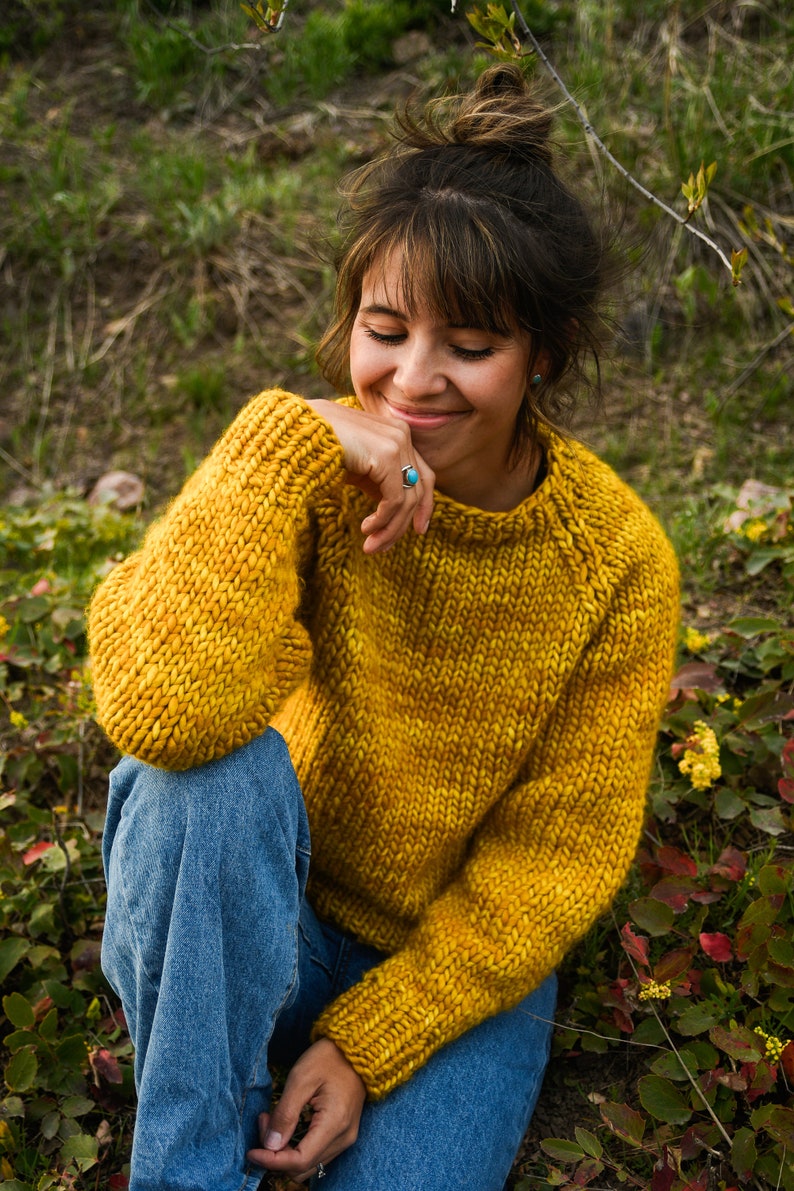 Pine Woods Easy Sweater Knitting Pattern — finished design