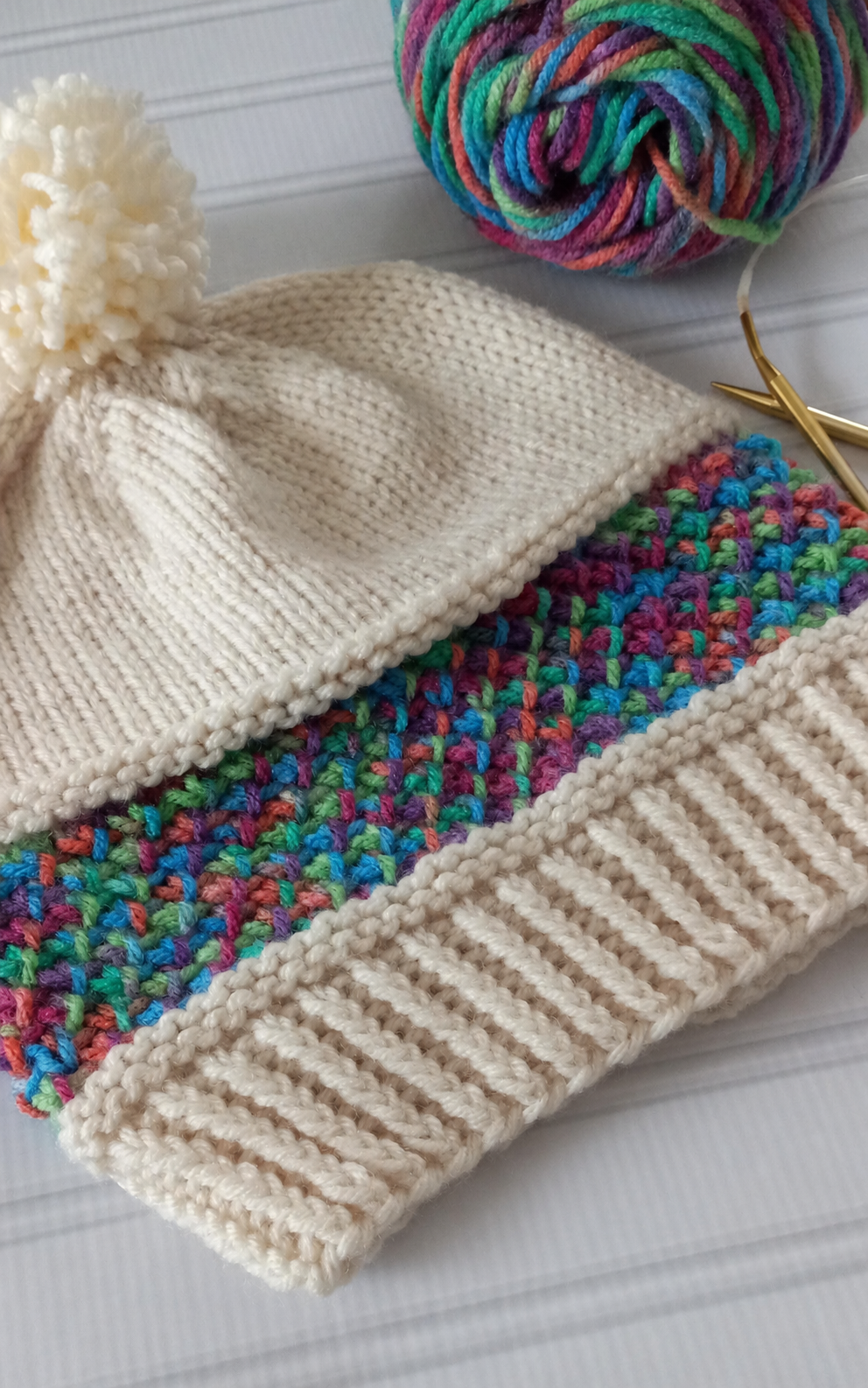 Weaver Warm Beanie with woven color band