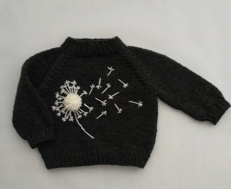 Calendula Top Down Sweater Knitting Pattern | 0-14 years