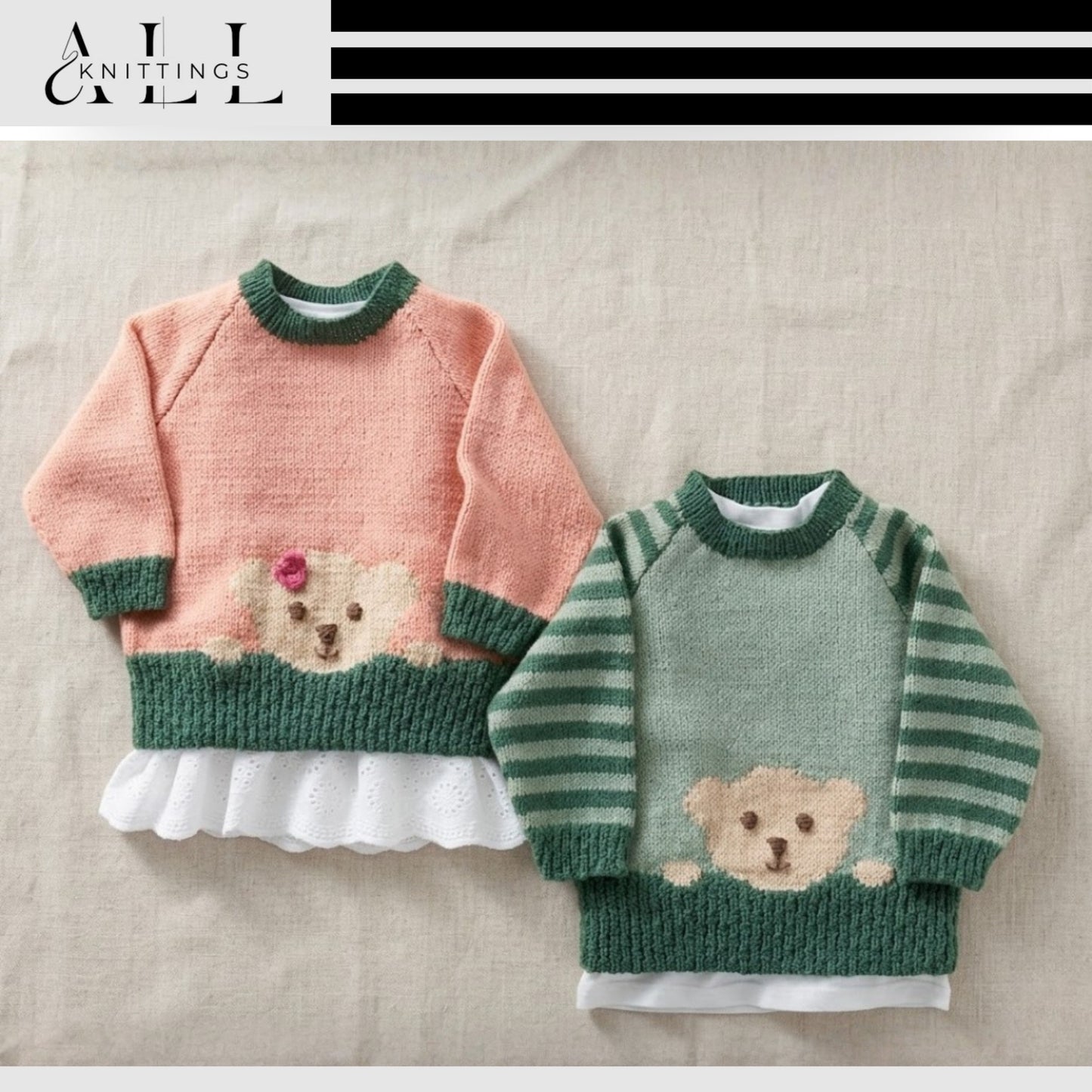 Playful Woodland Motif Toddler Sweater Knitting Pattern