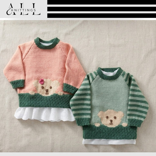 Playful Woodland Motif Toddler Sweater Knitting Pattern
