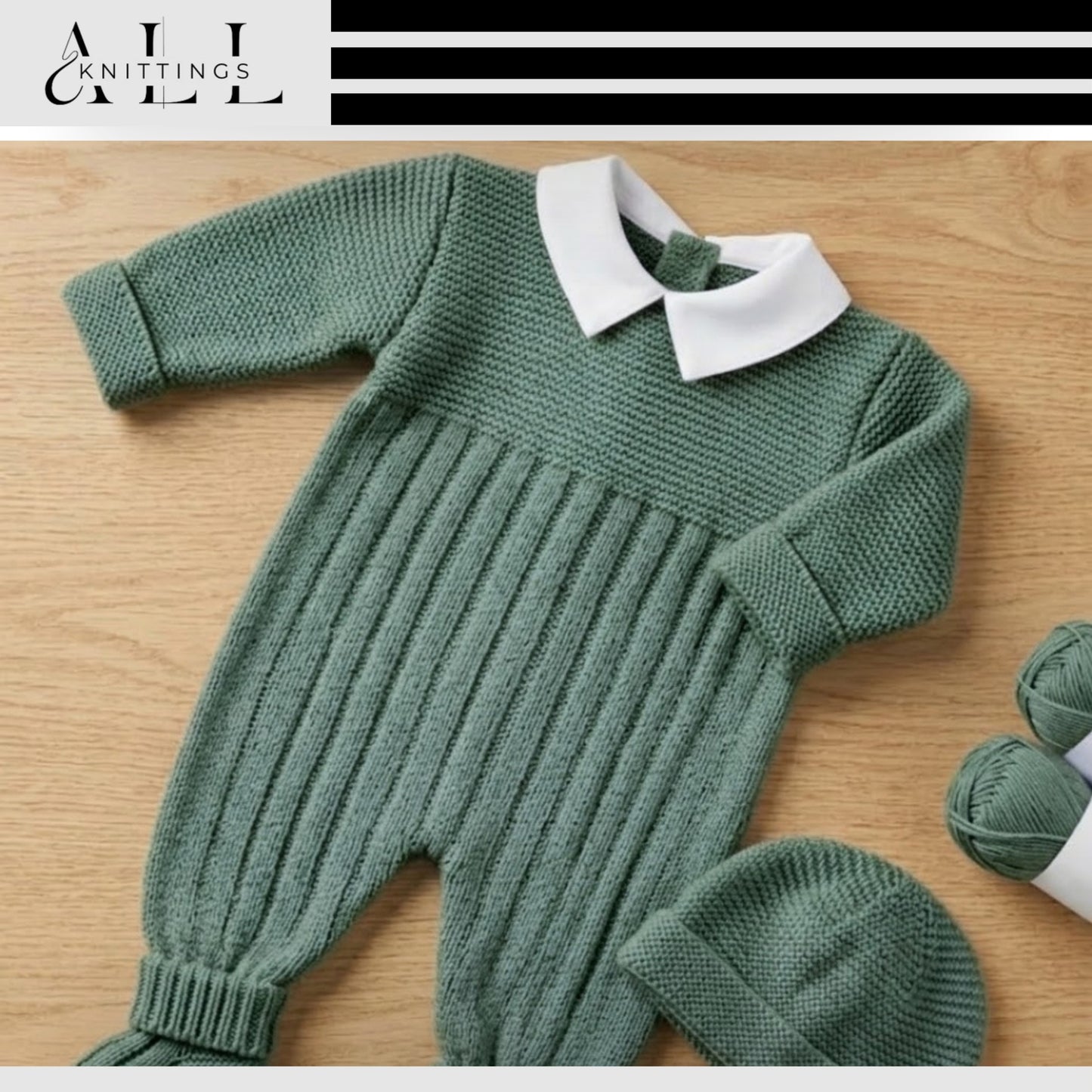 Playful Collared Little Onesie Knitting Pattern