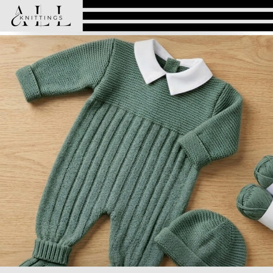 Playful Collared Little Onesie Knitting Pattern