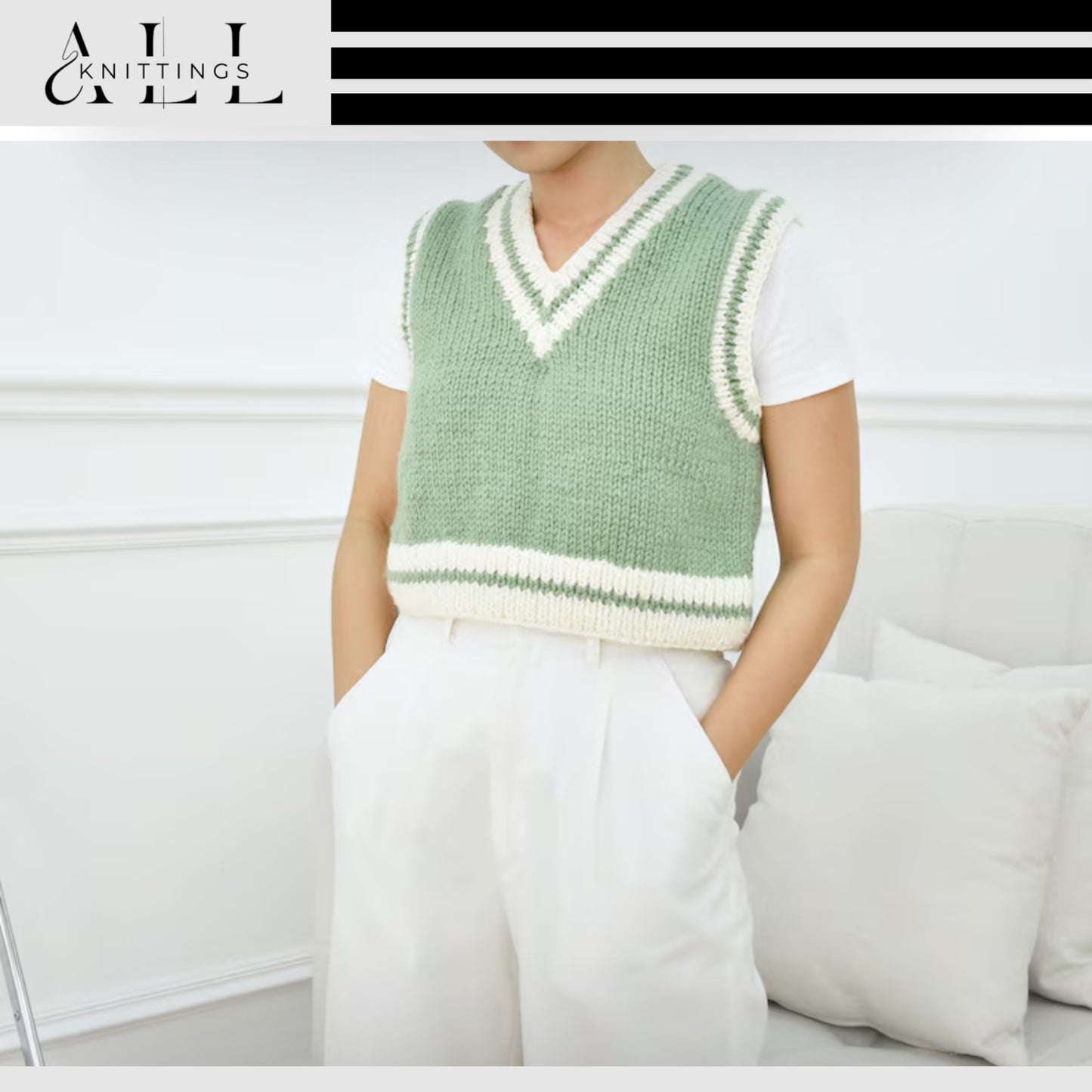 Classic Structured Sleeveless Knitwear Knitting Pattern