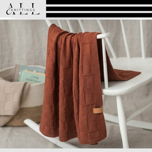 Knit and Purl only Baby Blanket Knitting Pattern