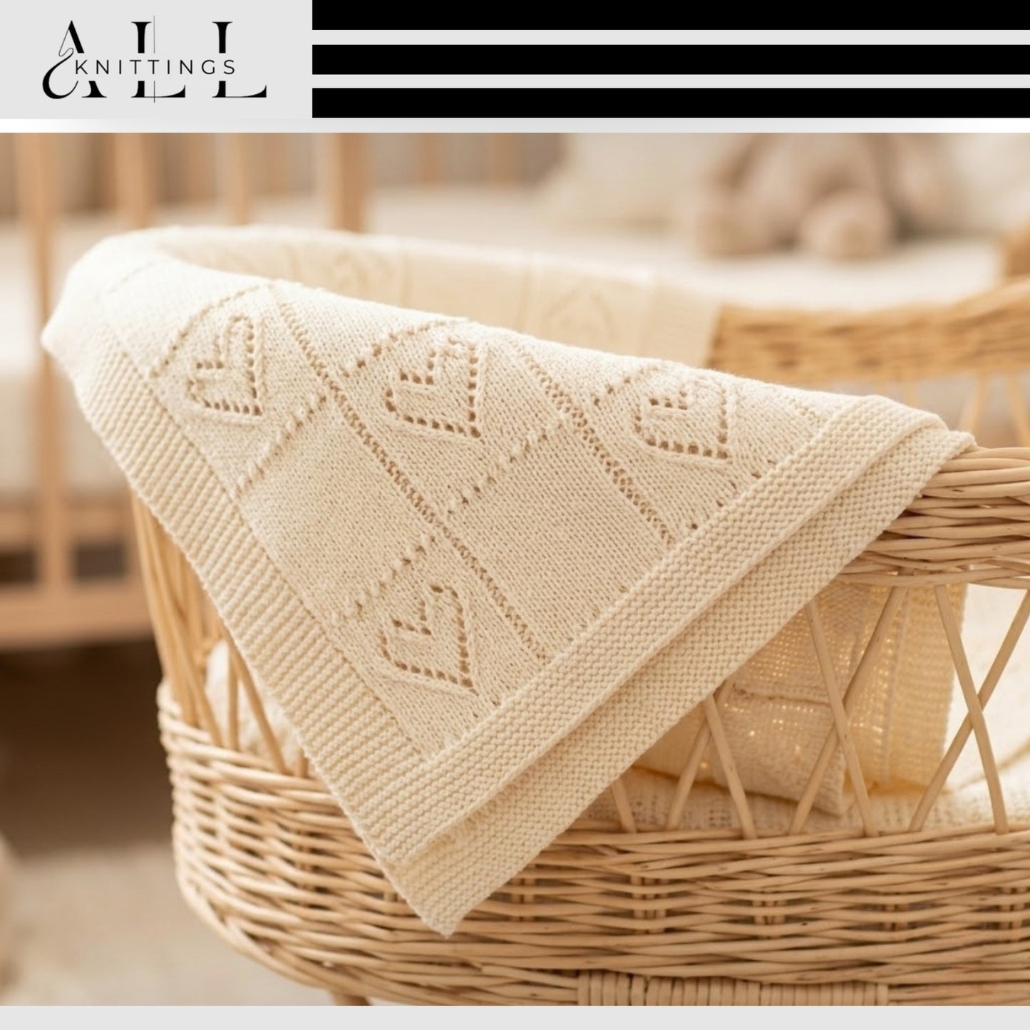 Sweet Emblem Coverlet Knitting Pattern