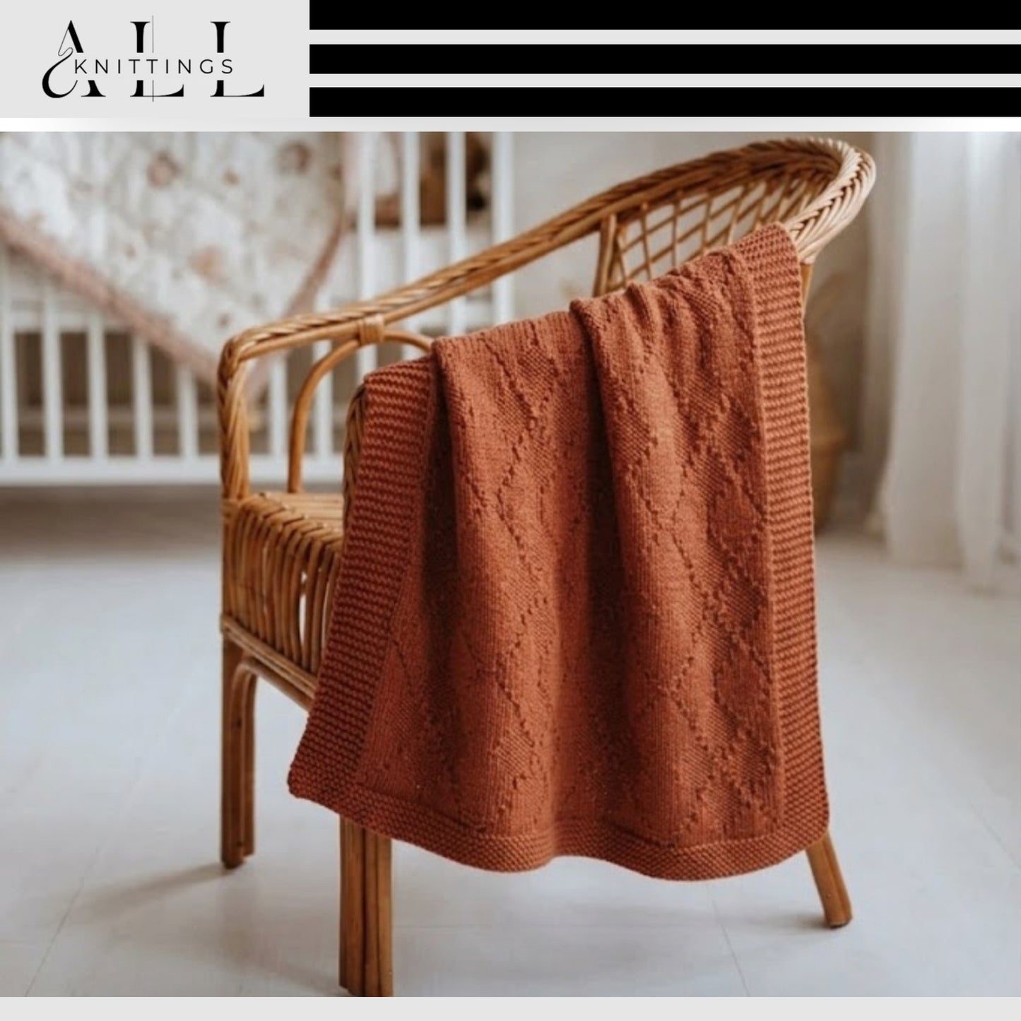 Diamonds Baby Blanket Knitting Pattern