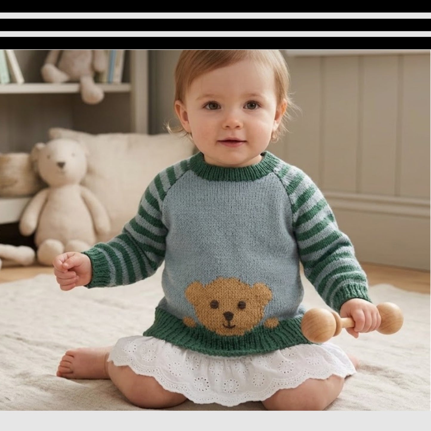 Playful Woodland Motif Toddler Sweater Knitting Pattern