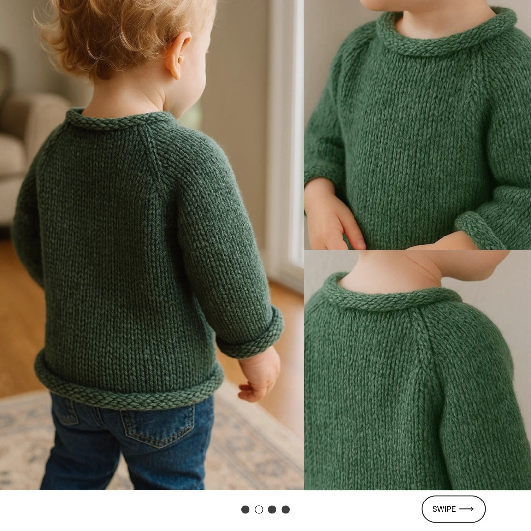 Top Down Sweater Knitting Pattern | 6m to 12 years
