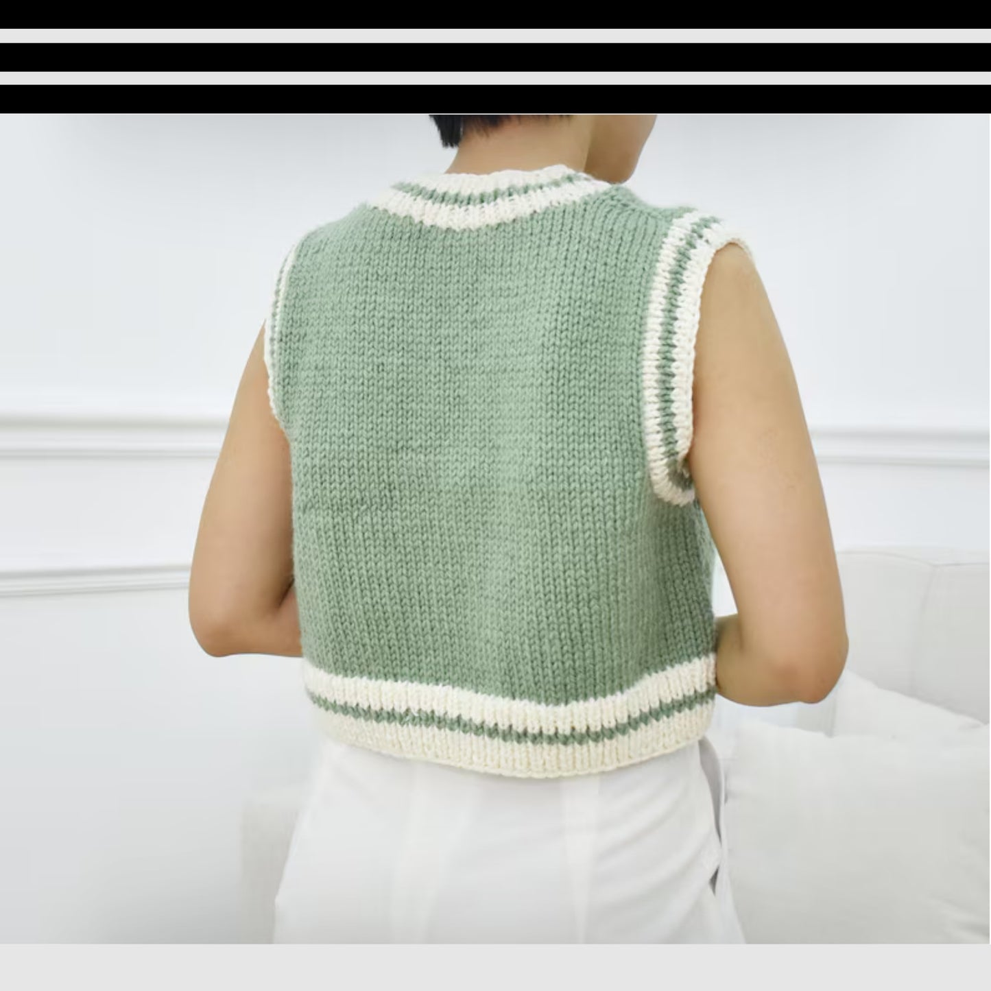 Classic Structured Sleeveless Knitwear Knitting Pattern