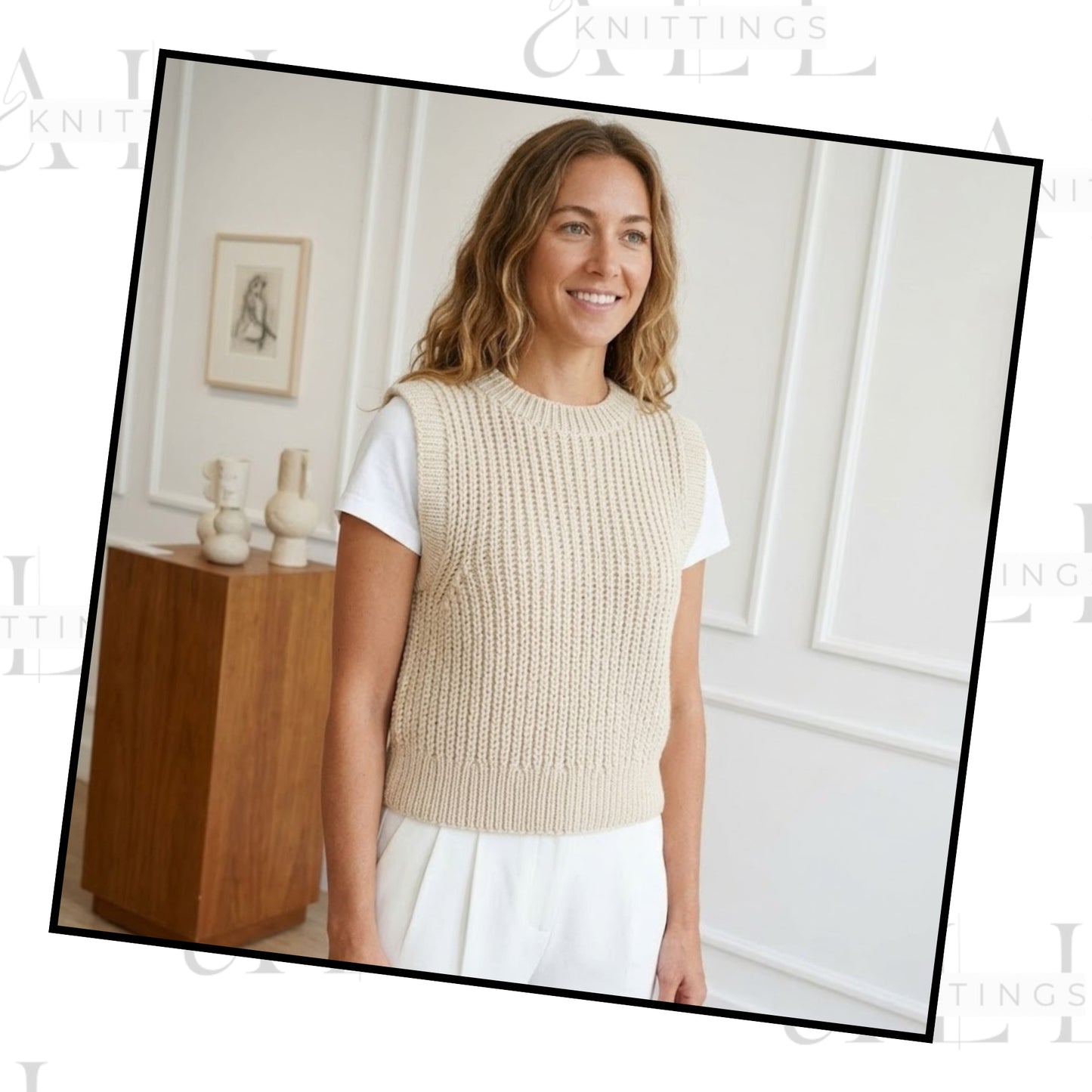 Classic Textured Sleeveless Layer Knitting Pattern