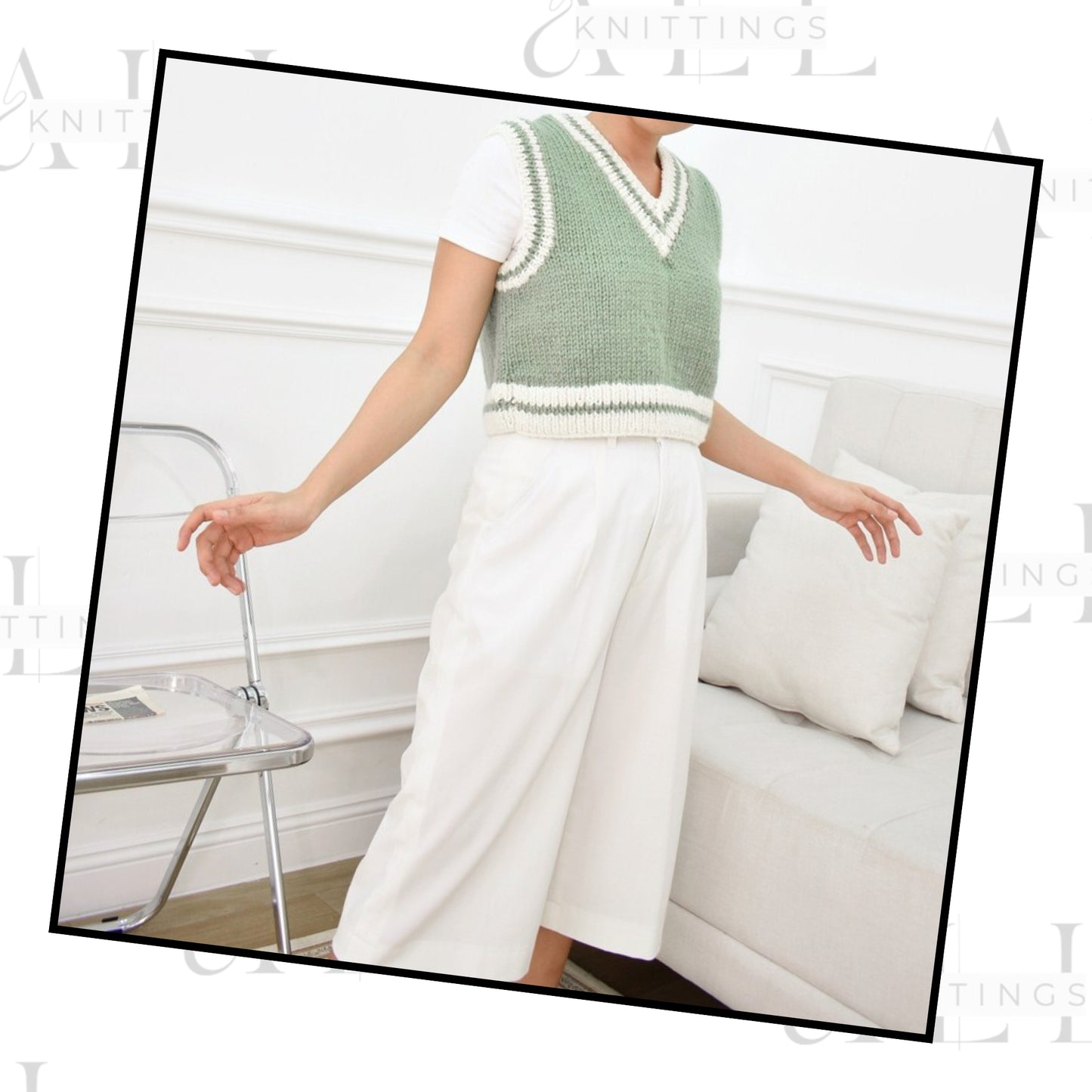 Classic Structured Sleeveless Knitwear Knitting Pattern