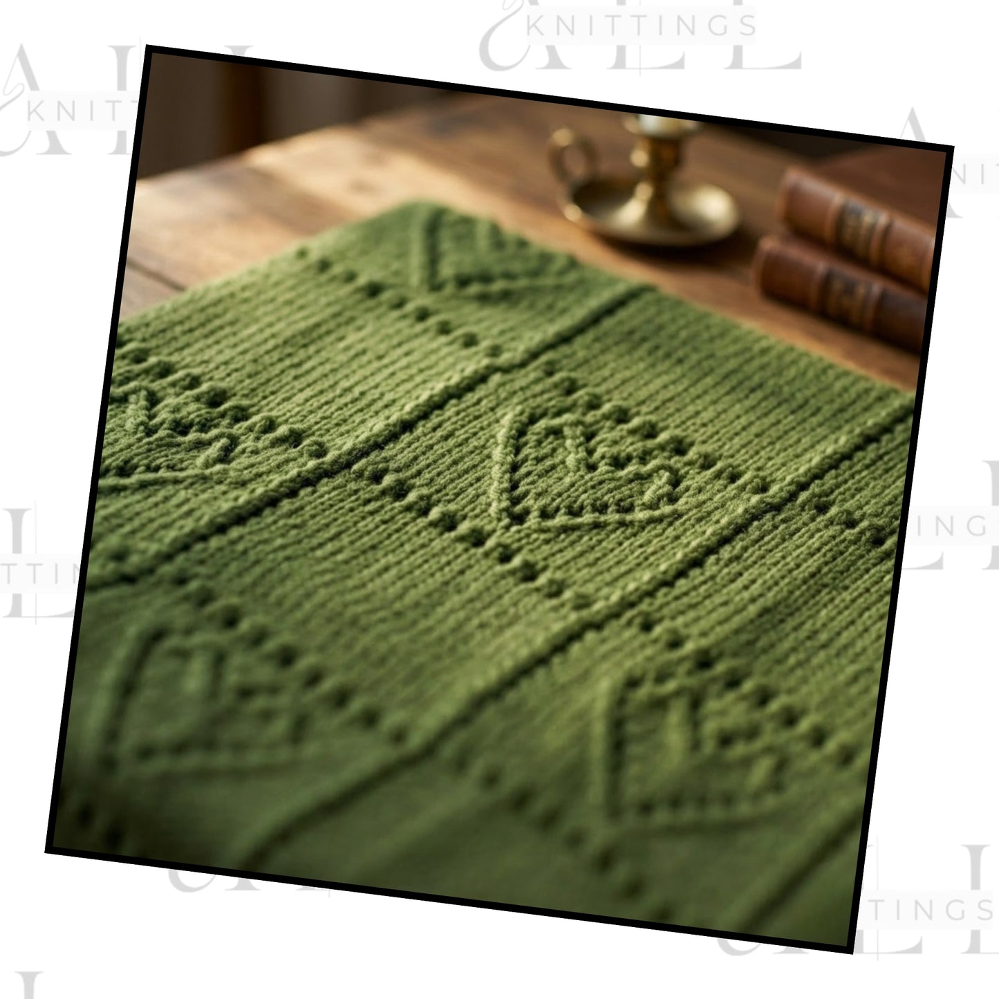 Sweet Emblem Coverlet Knitting Pattern