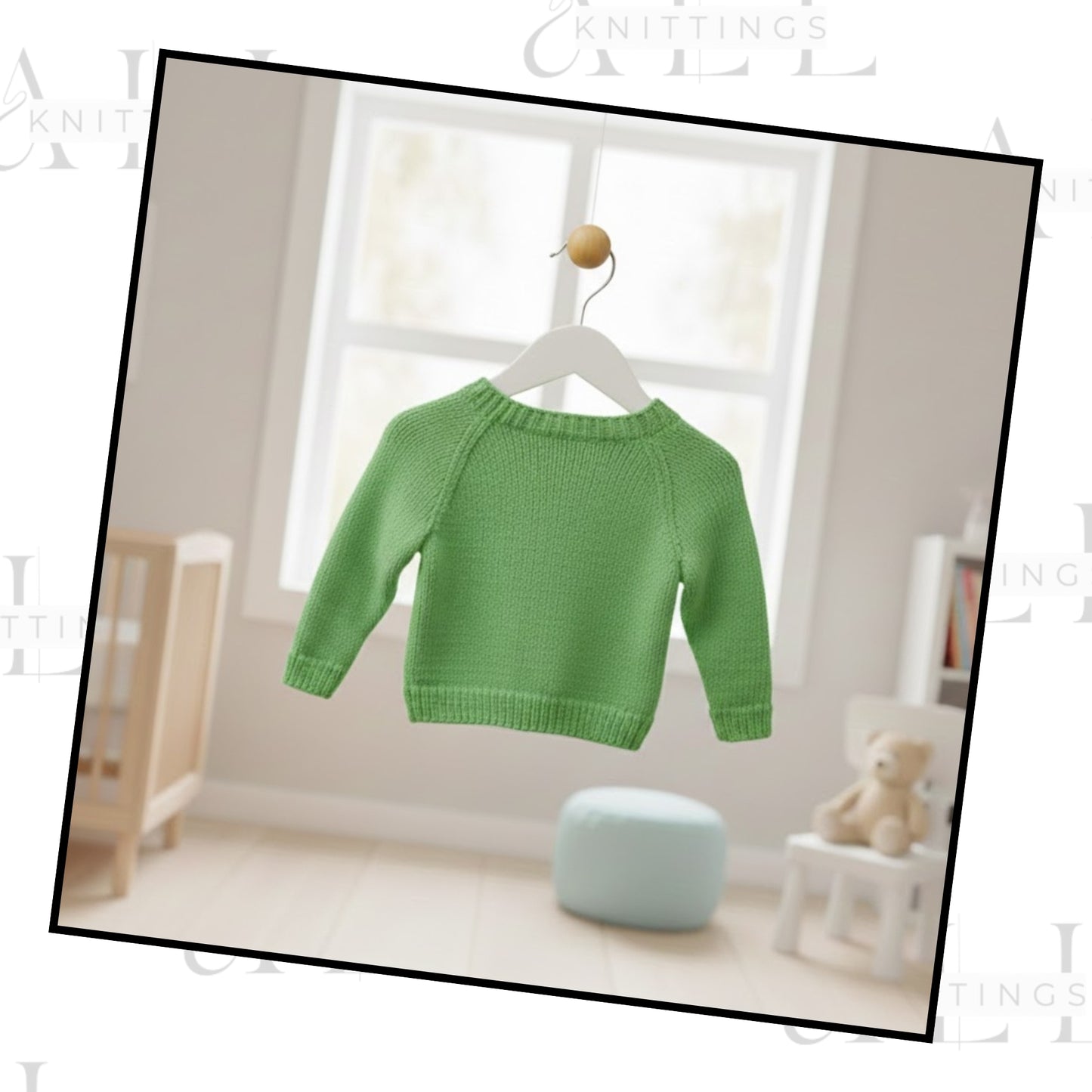 Bunny Motif Kids Pullover Knitting Pattern