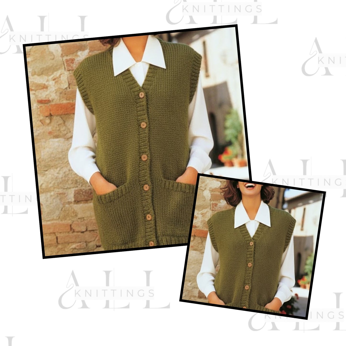 Comfy Buttoned Vest Knitting Pattern