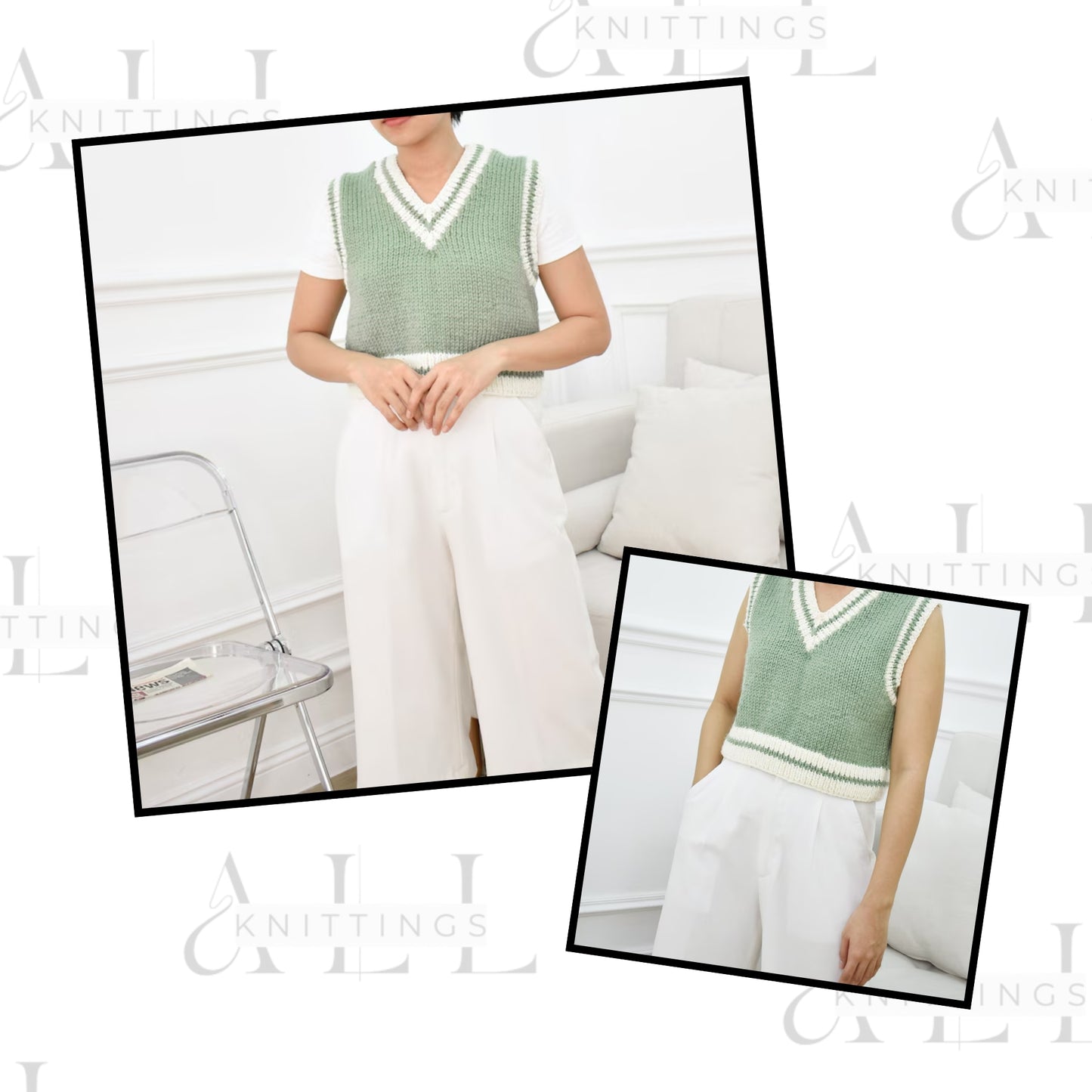 Classic Structured Sleeveless Knitwear Knitting Pattern