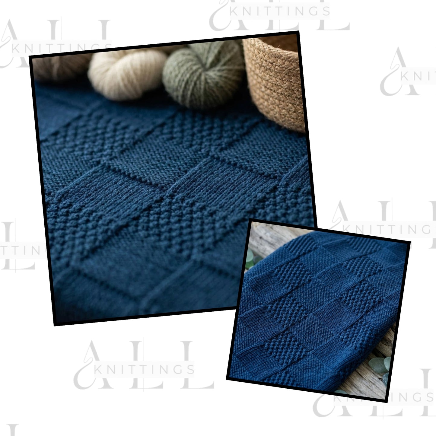 Knit and Purl only Baby Blanket Knitting Pattern