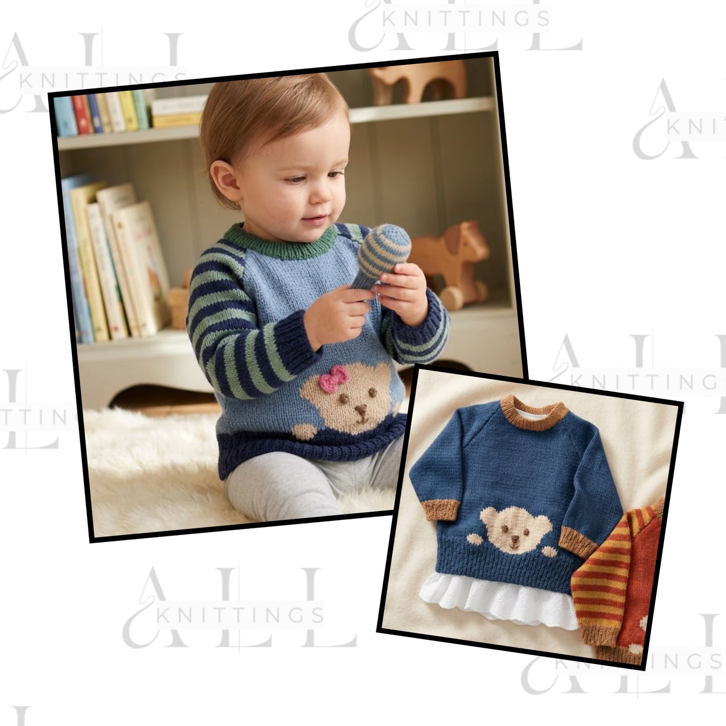 Playful Woodland Motif Toddler Sweater Knitting Pattern