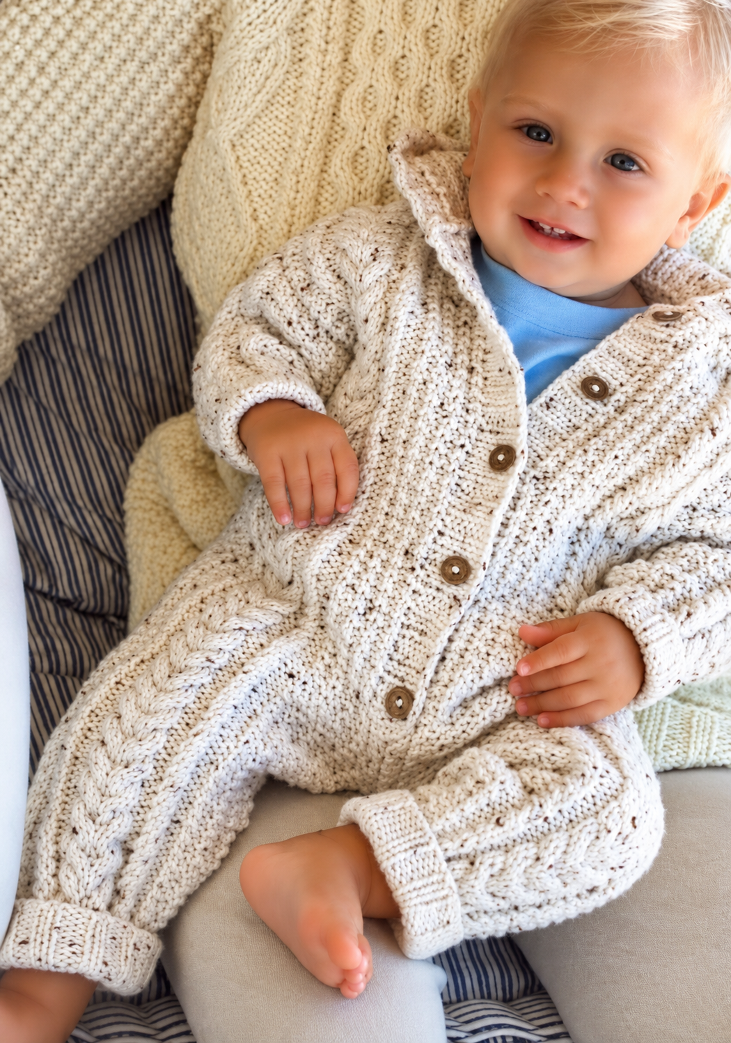 Cozy Hooded Baby Romper Knitting Pattern