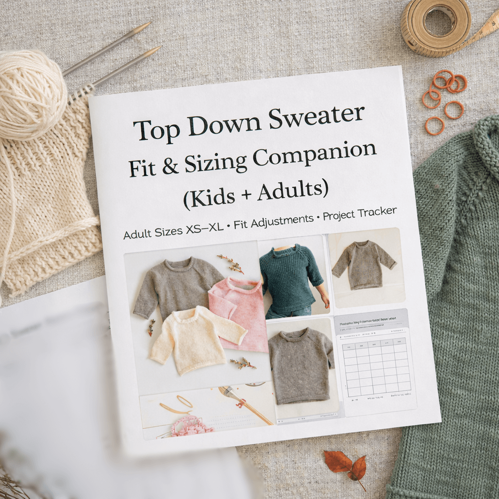 Top Down Sweater Adult Sizes & Fit Companion