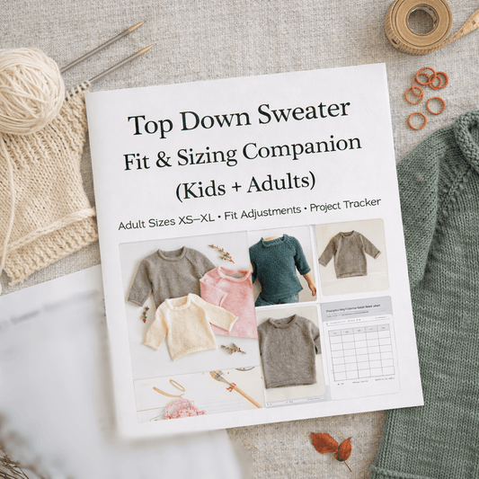 Top Down Sweater Adult Sizes & Fit Companion