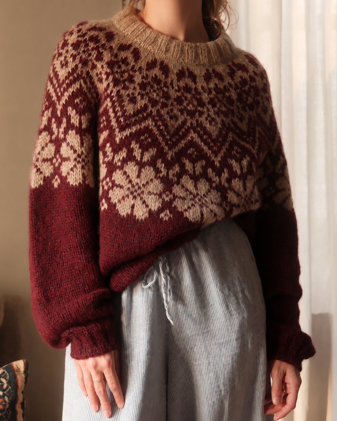 Bloom Yoke Pullover knitting pattern — view 01