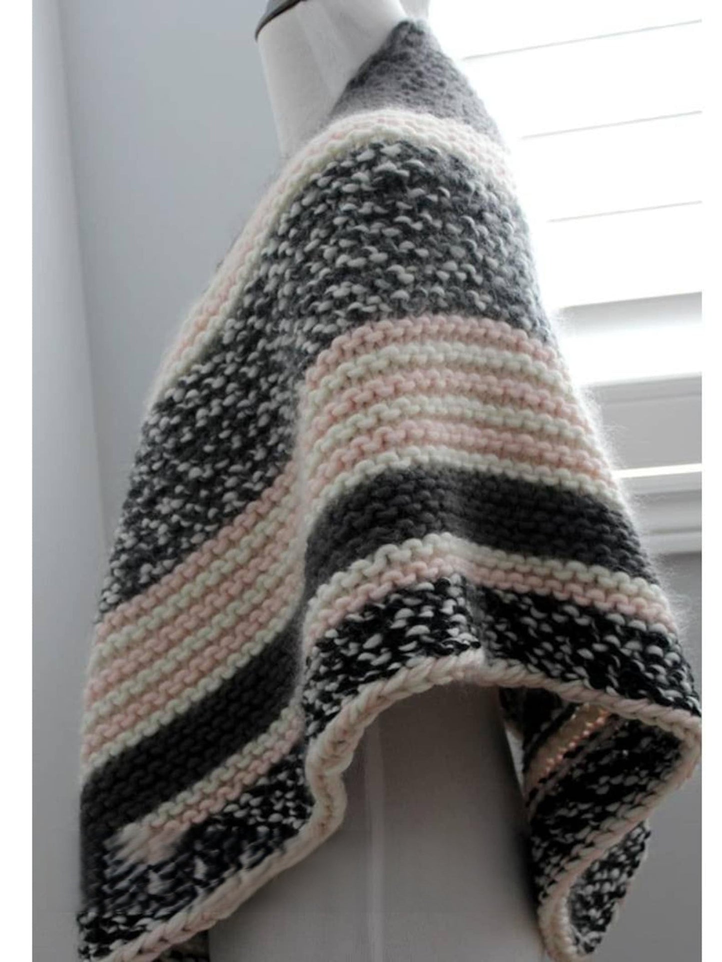 Striped Triangle Scarf Knitting Pattern