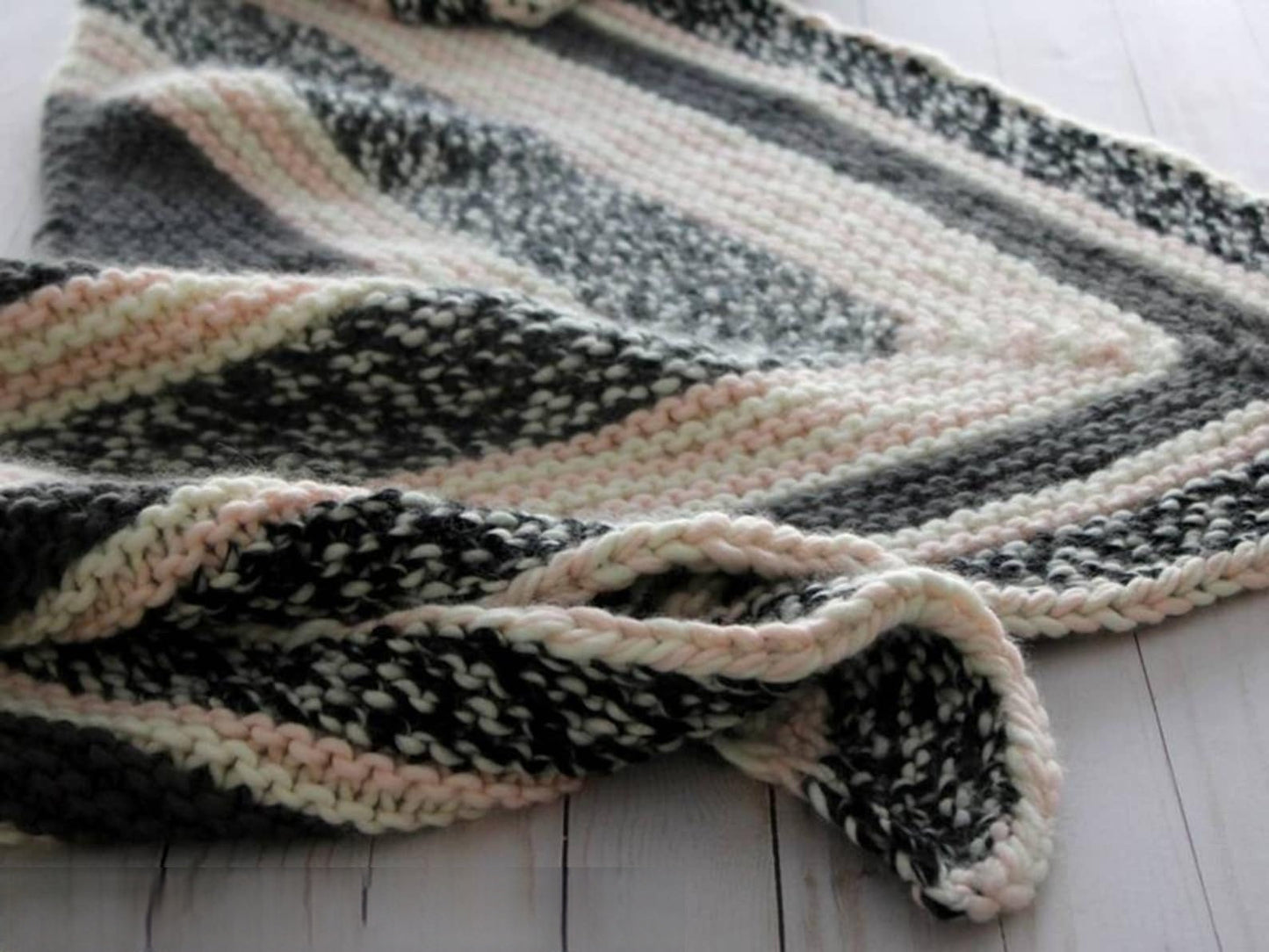 Striped Triangle Scarf Knitting Pattern
